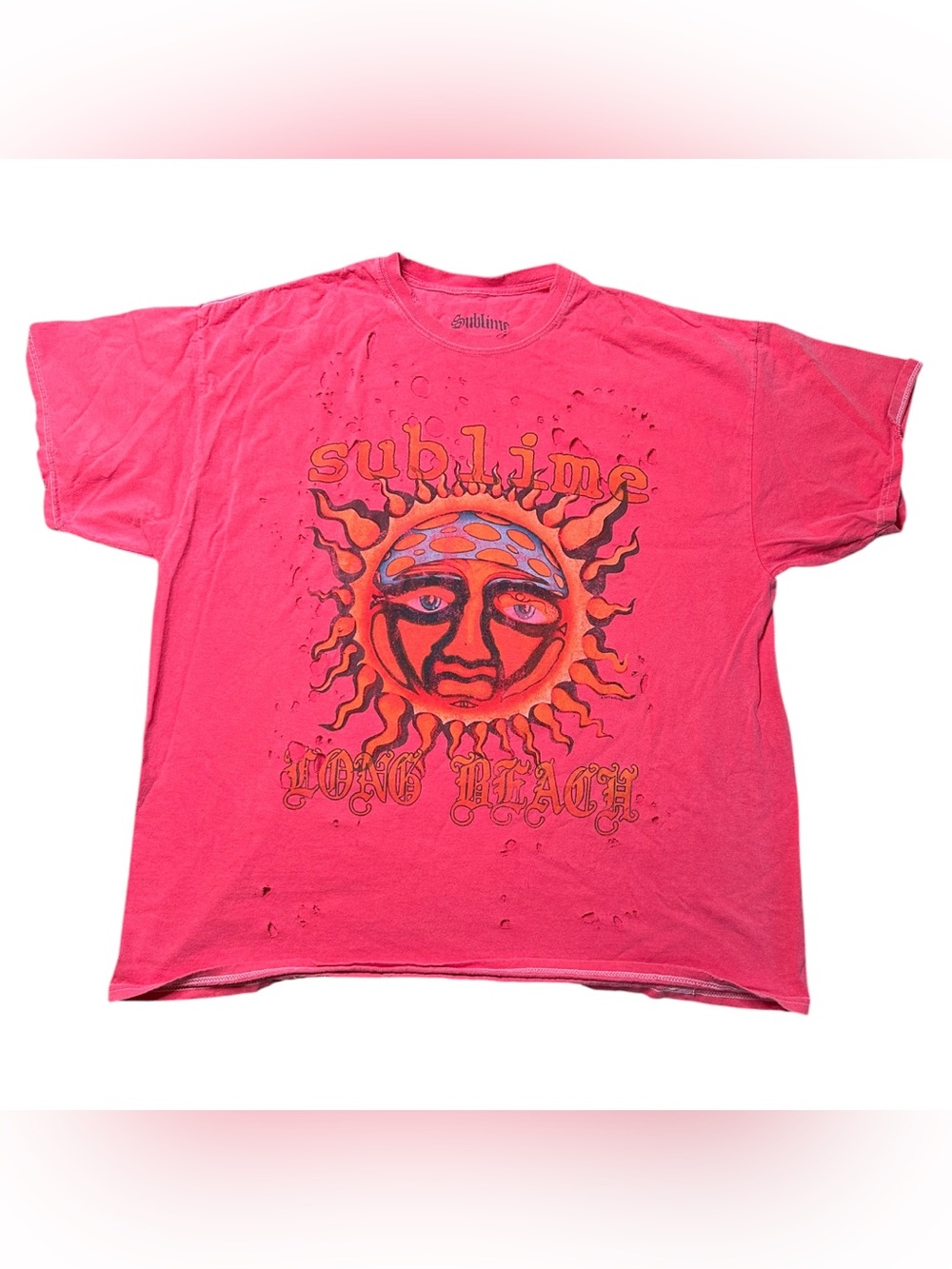 Pink Sublime Urban Outfitters Distressed Shirt Sz S/M Oversized Fit